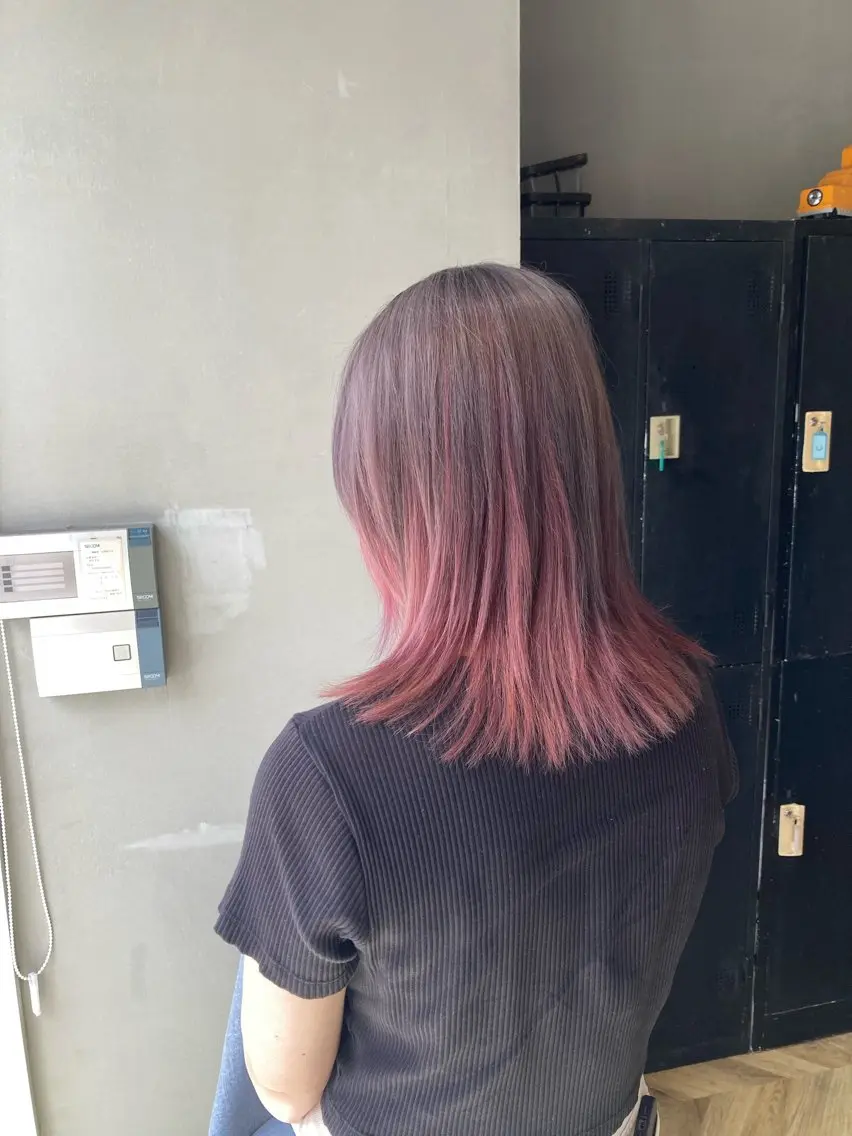 カラー アッシュ ブリーチ 透明感カラー ピンクカラー ピンクアッシュ ☆松尾 賀陽子☆のヘアスタイル