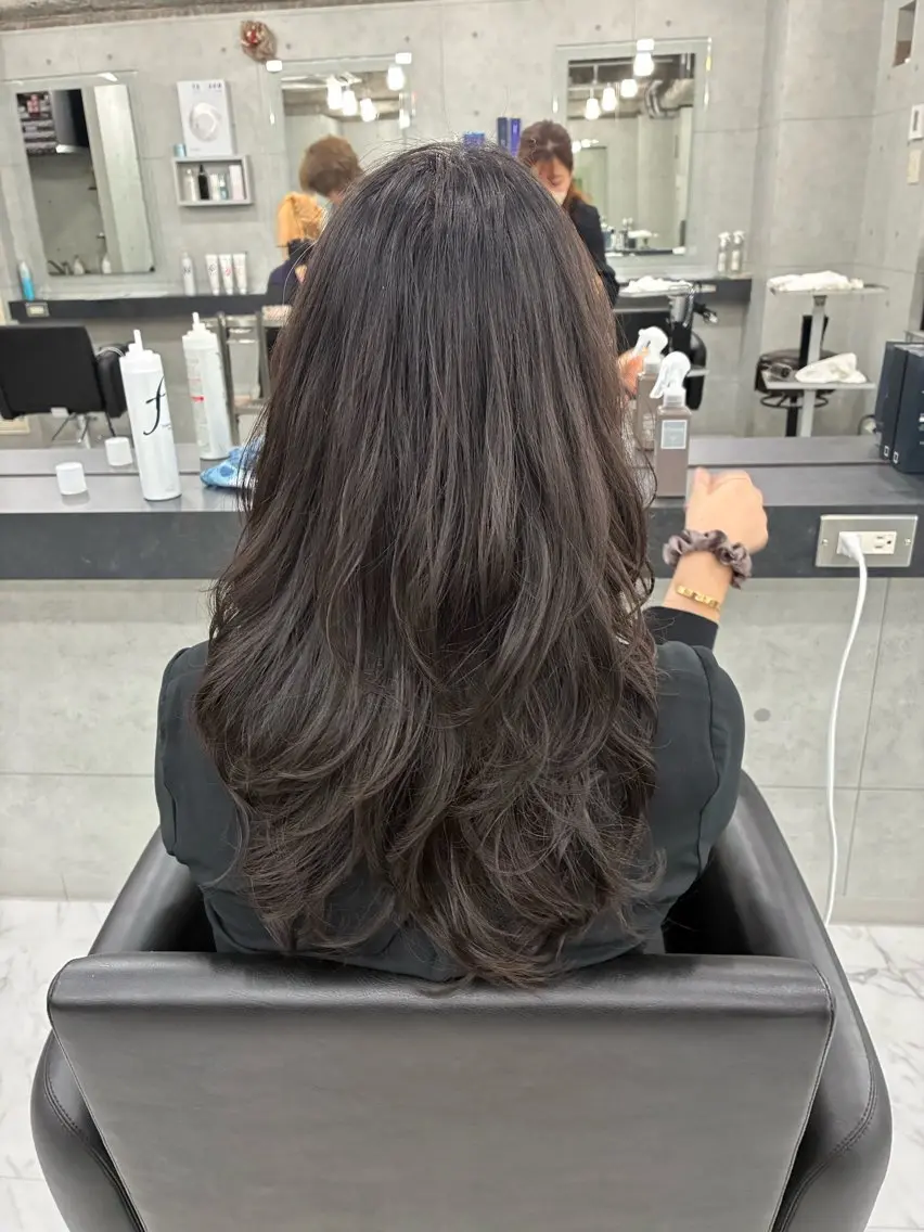 ロング カラー パーマ ヘアアレンジ レイヤーカット Endearing 🌟銀座のヘアスタイル