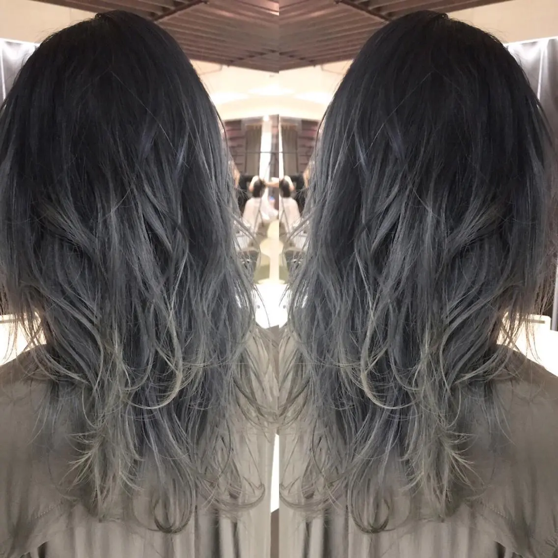 セミロング カラー シールエクステ⭐️ オオミタクヤのヘアスタイル