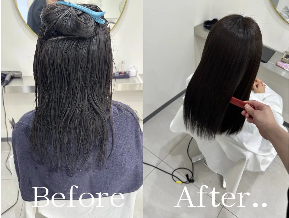 ロング カット 縮毛矯正 トリートメント oyama /髪質改善🌻のヘアスタイル