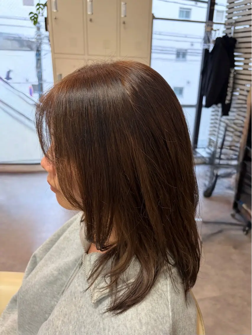 ミディアム カラー ブラウンカラー ヘアカラー トリートメント 【SiLO】 nanamiのヘアスタイル