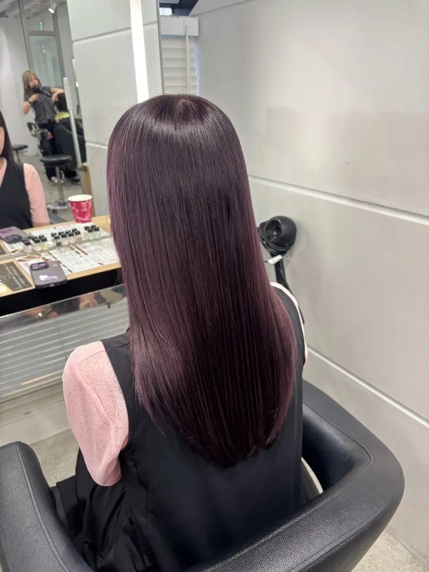 ロング ヘアカラー トリートメント 縮毛矯正/ブリーチな しラベンダー/心優のヘアスタイル