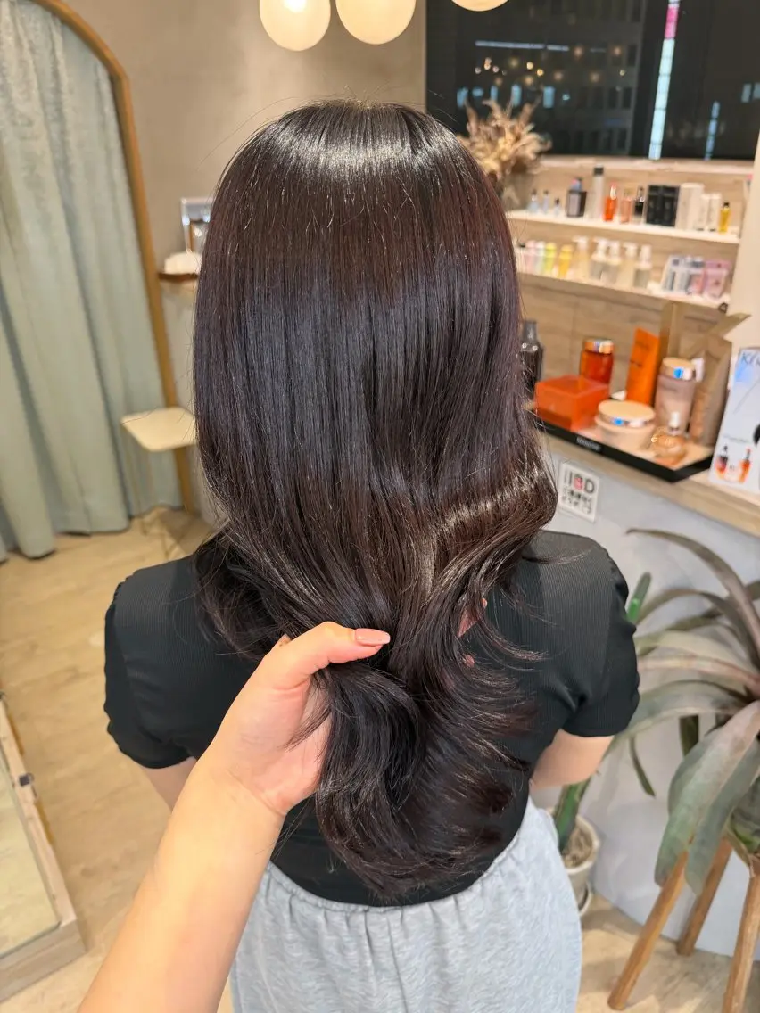 セミロング カラー ラベンダーカラー ヘアカラー 艶カラー/縮毛矯正 /Momoka💗のヘアスタイル
