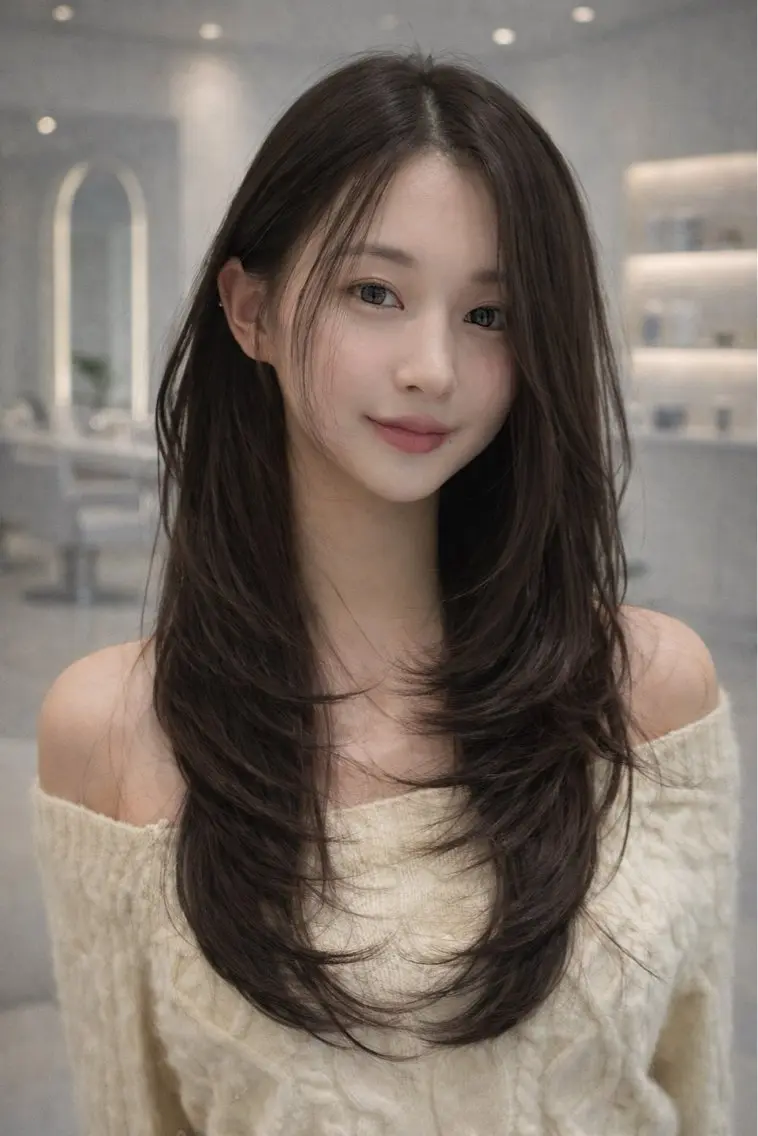 ロング 本場韓国ヘア特化 아이비/Aibiのヘアスタイル