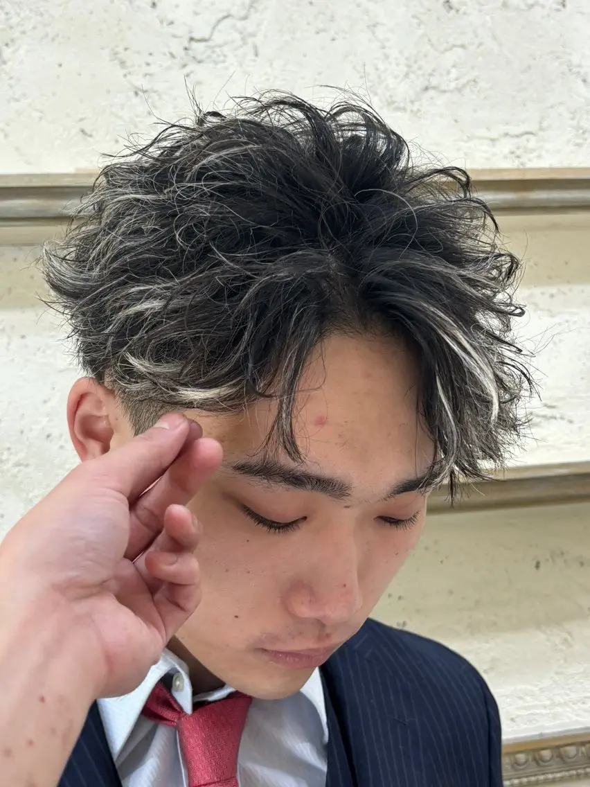 ショート カラー パーマ メンズ フェザーパーマ メンズパーマ ヘアセット ✂️メンズ特化✂️ 神田のヘアスタイル