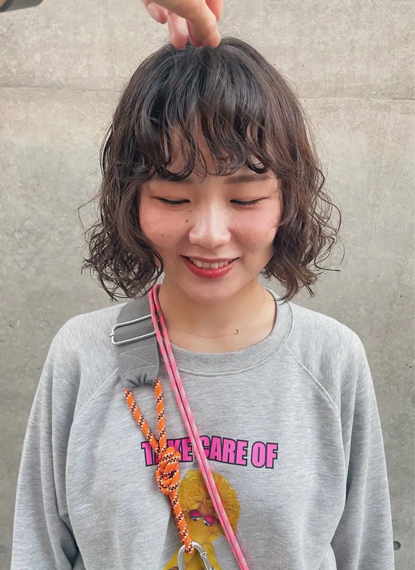 ショート パーマ カット パーマ トリートメント ボブ／パーマ指名 No. 1🍃れんとのヘアスタイル