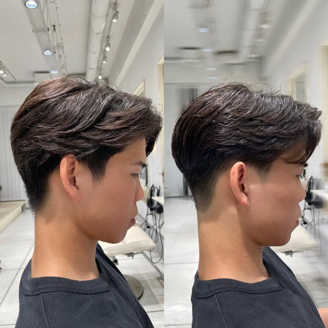 ショート パーマ メンズ ビジネス メンズパーマ ニュアンスパーマ ブリ—チ🎨パ—マ 🌿表参道ちえ🌿のヘアスタイル