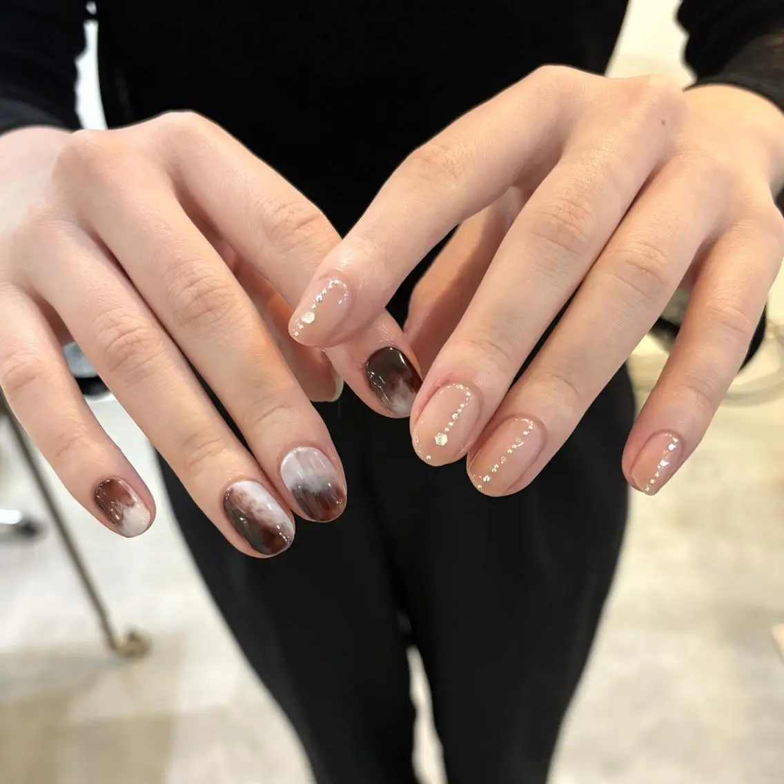 ネイル ニュアンスネイル 冬ネイル Face&Nail NANAのネイルデザイン