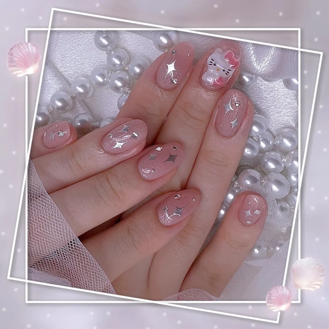 ネイル チークネイル フレンチネイル グラデーション マグネットネイル マグネットフレンチ ハンドネイル Chill Nailsalonのネイルデザイン