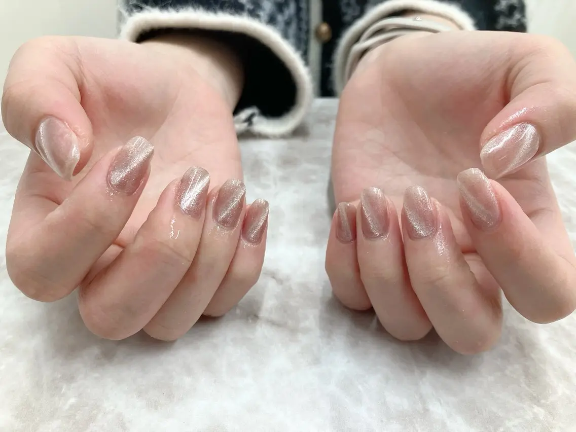 ワンカラー(マグネット含む)・ラメグラ✨  《派手なデザイン出来ない方は透明なクリアネイルもオススメ💅🏻》の写真