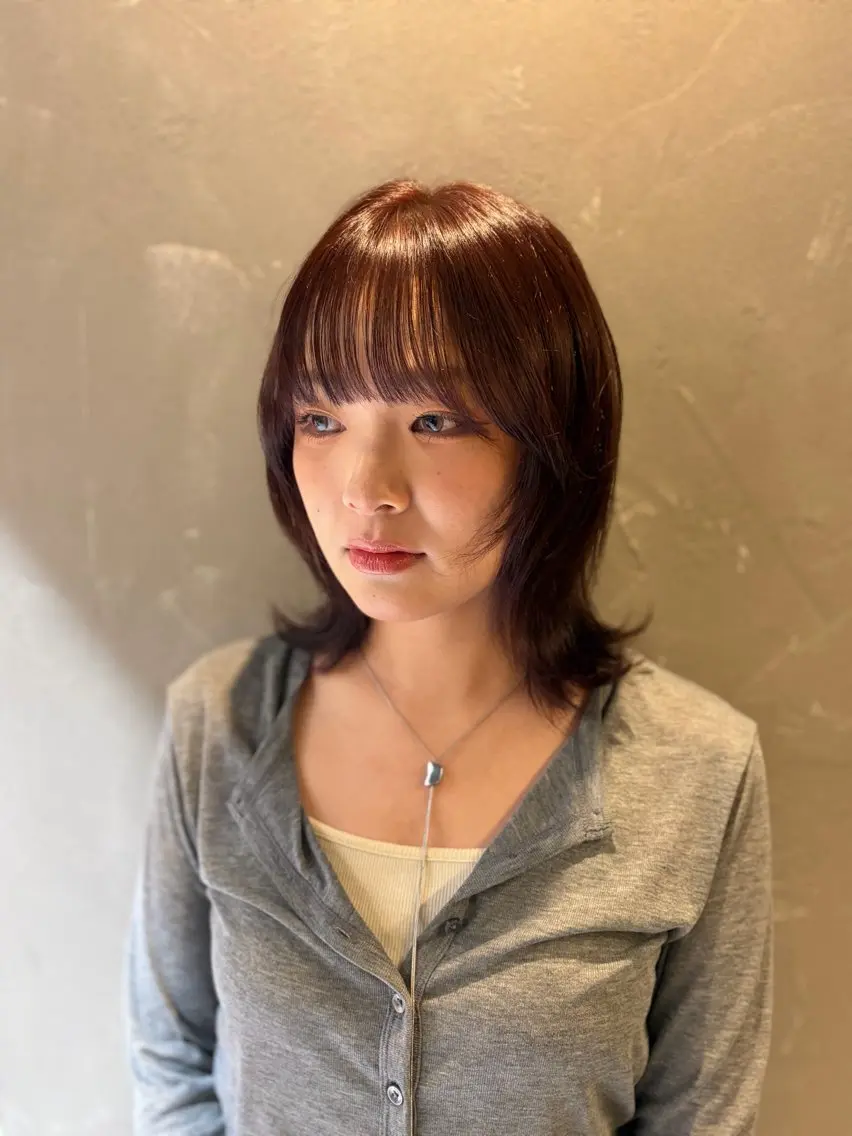 ミディアム 岡大前ハッシュカット ×髪質改善/松島大己のヘアスタイル
