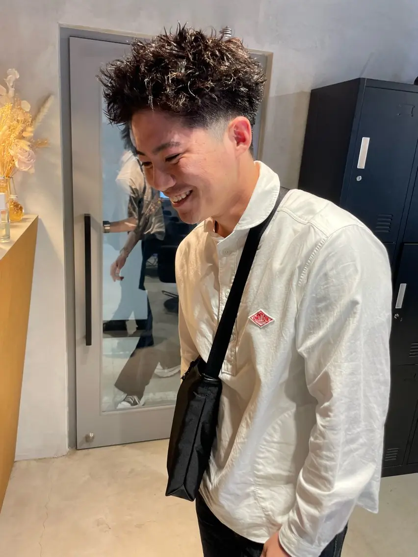 ショート カラー パーマ ヘアアレンジ メンズ カット パーマ メンズ特化 しゅうへいのヘアスタイル