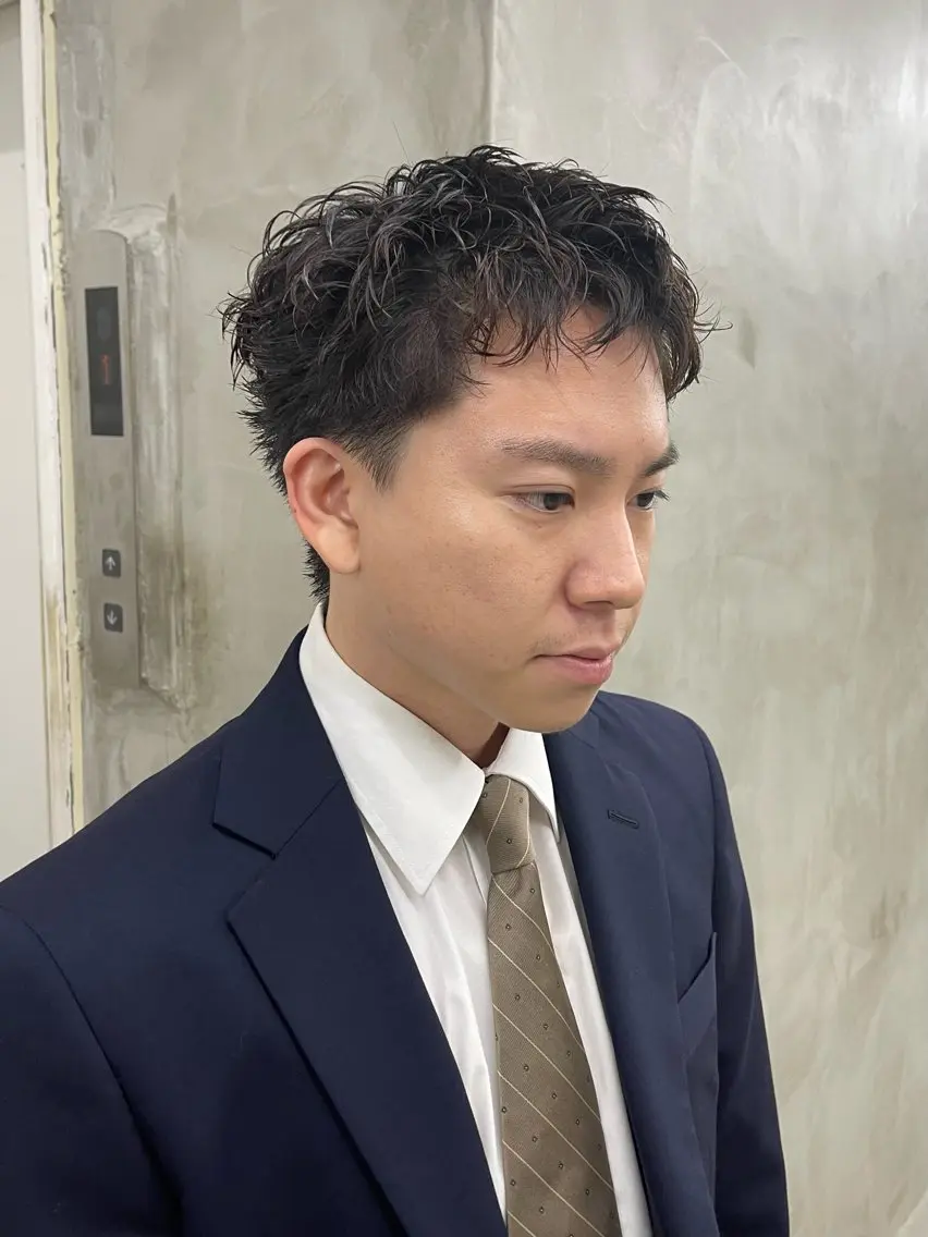 パーマ メンズ メンズパーマ メンズショート スパイキーショート メンズカット パーマ[佐橋]のヘアスタイル