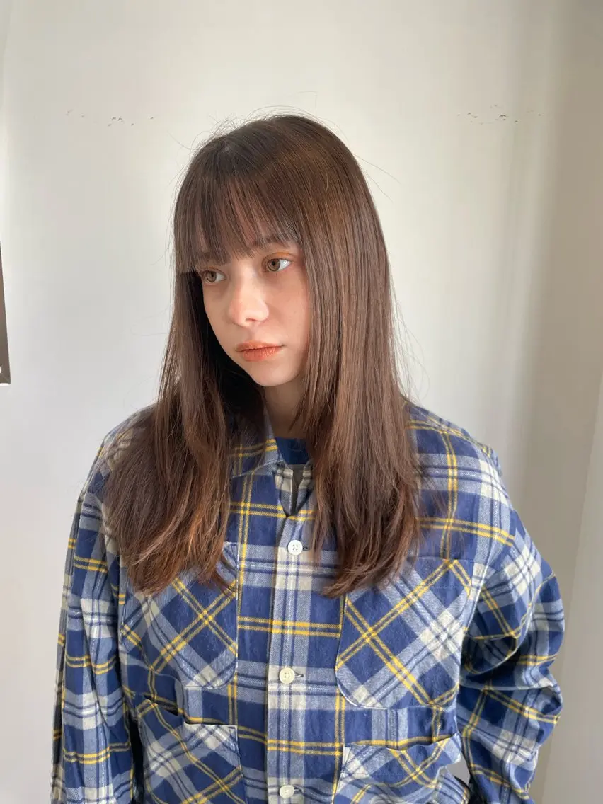 ミディアム カラー レイヤーカット カット ヘアカラー トリートメント Takuma Suzuki中目黒のヘアスタイル