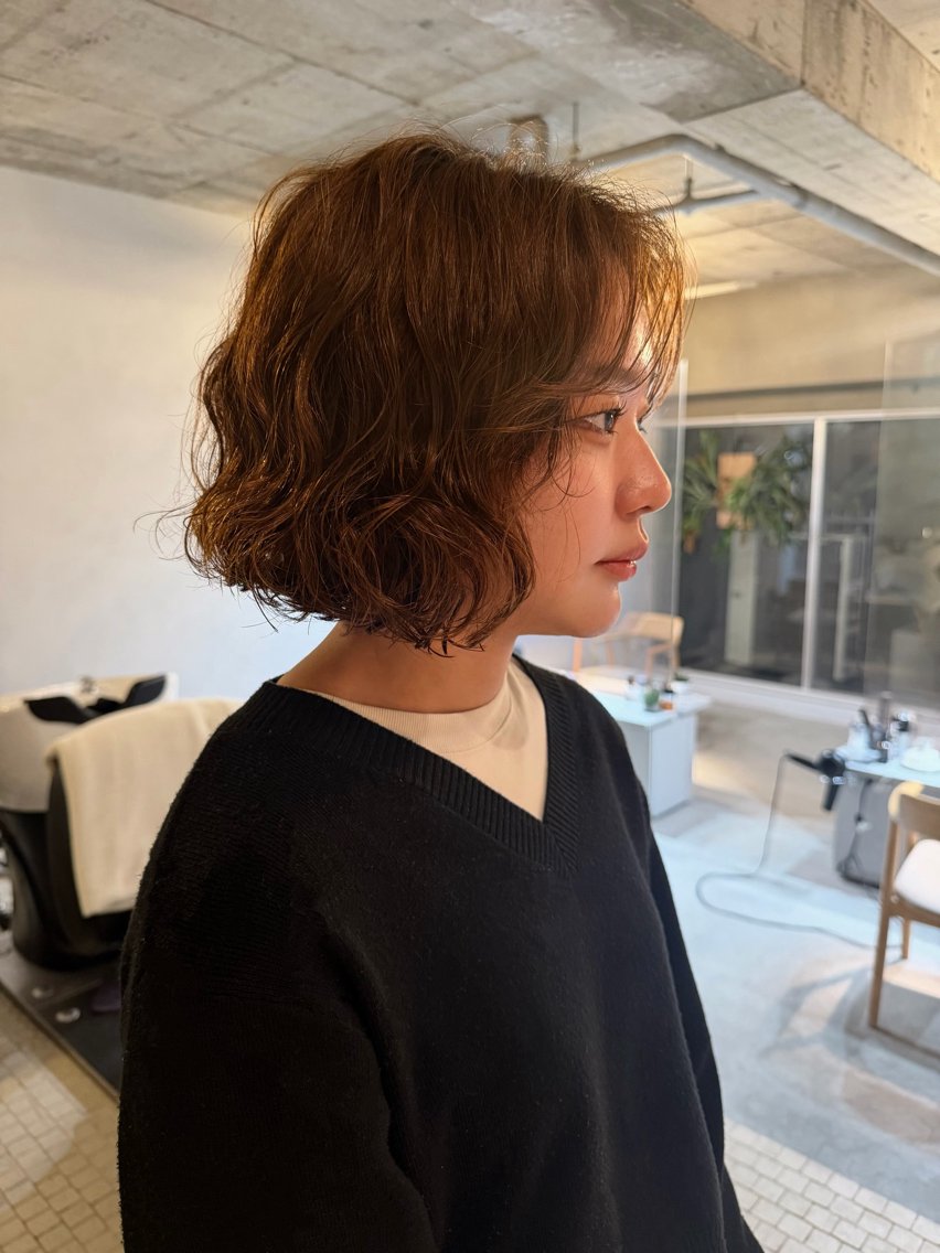 ショート パーマ パーマ 中野 こころのヘアスタイル