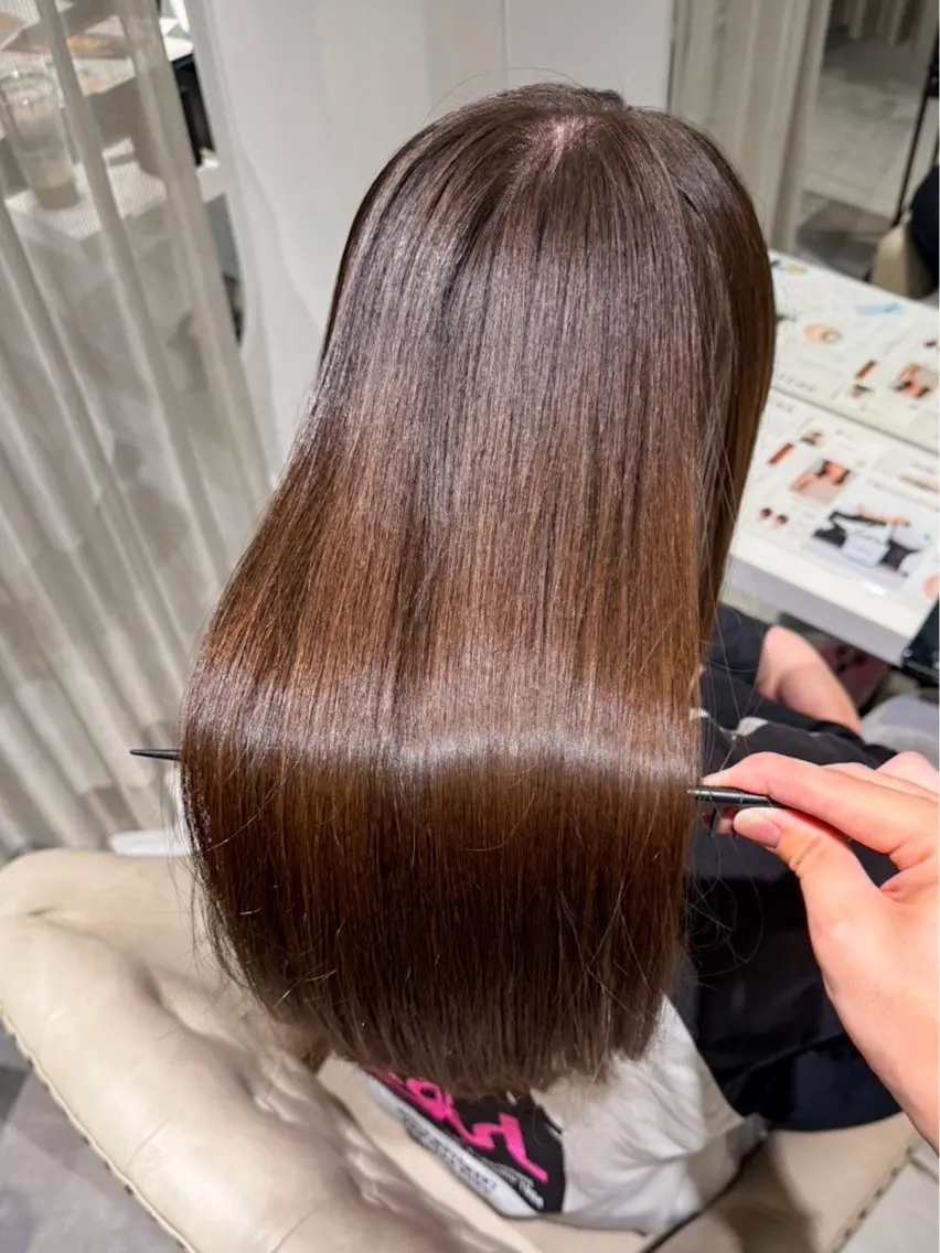 セミロング カット トリートメント 福山艶髪|髪質改善| 三宅星哉のヘアスタイル