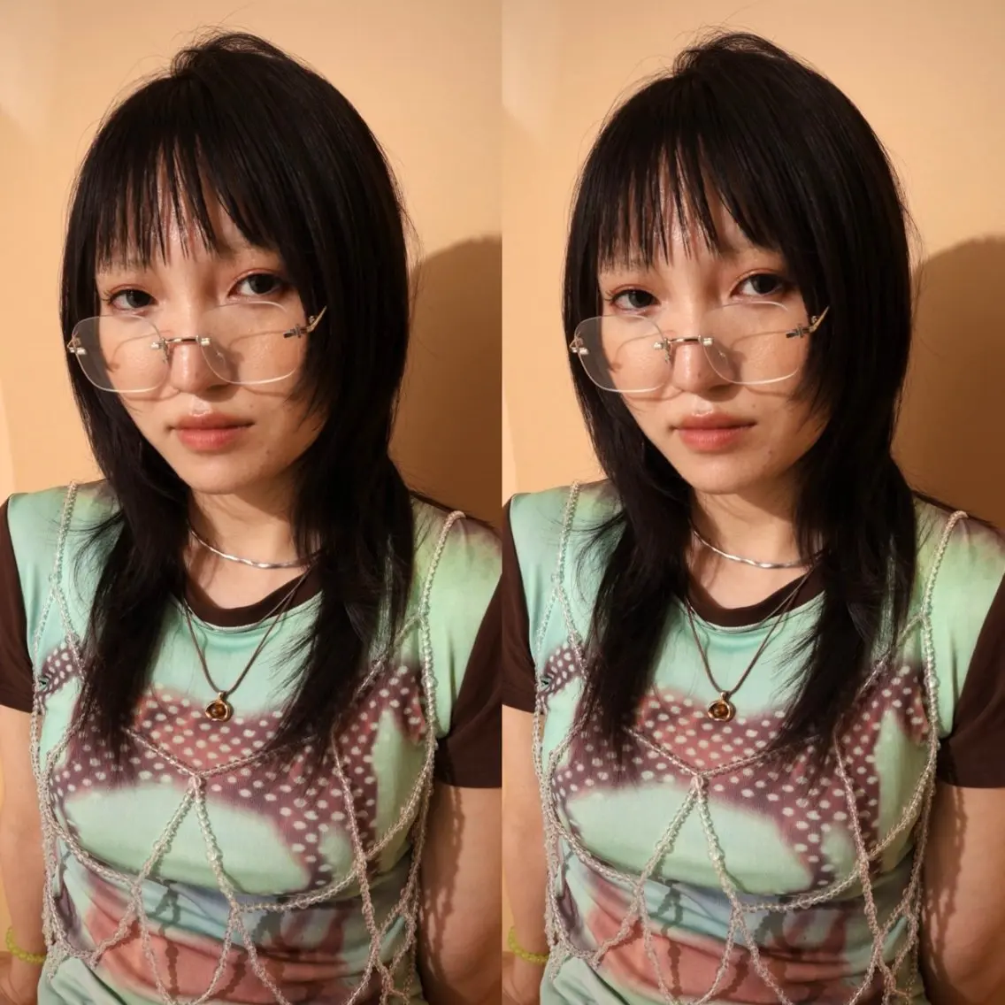 セミロング ハッシュカット 💫レイヤーカット 💫ブリーチ💫サキのヘアスタイル