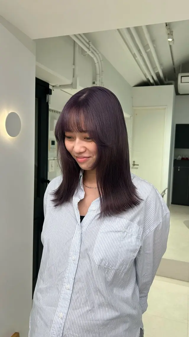 ミディアム カラー ヘアカラー トリートメント lomalia moekaのヘアスタイル