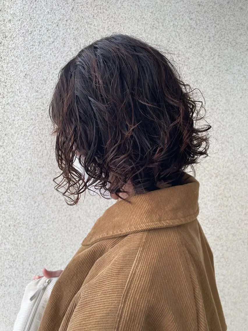 ミディアム ミディアムパーマ ボブ カット トリートメント 藤村 翔充のヘアスタイル