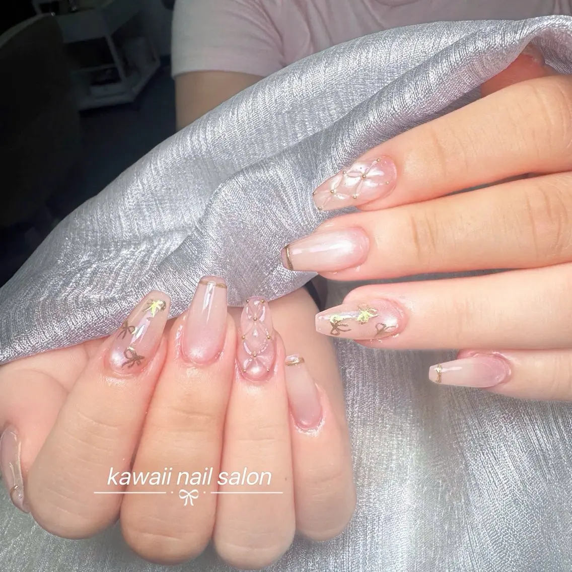 ネイル チークネイル ドット フレンチネイル 韓国ネイル レース Kawaii _Nailのネイルデザイン