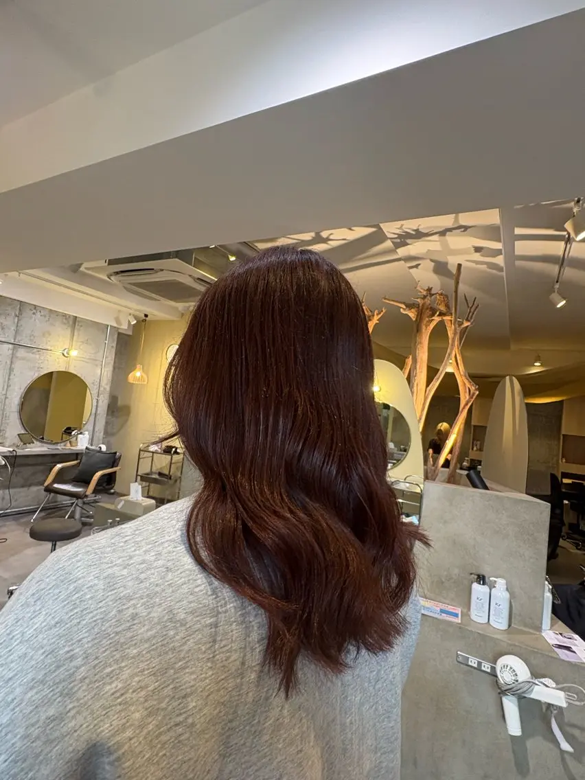 カラー ブラウンカラー オレンジ オレンジブラウン 阪急伊丹🦋こばまつ ひなた🦋のヘアスタイル