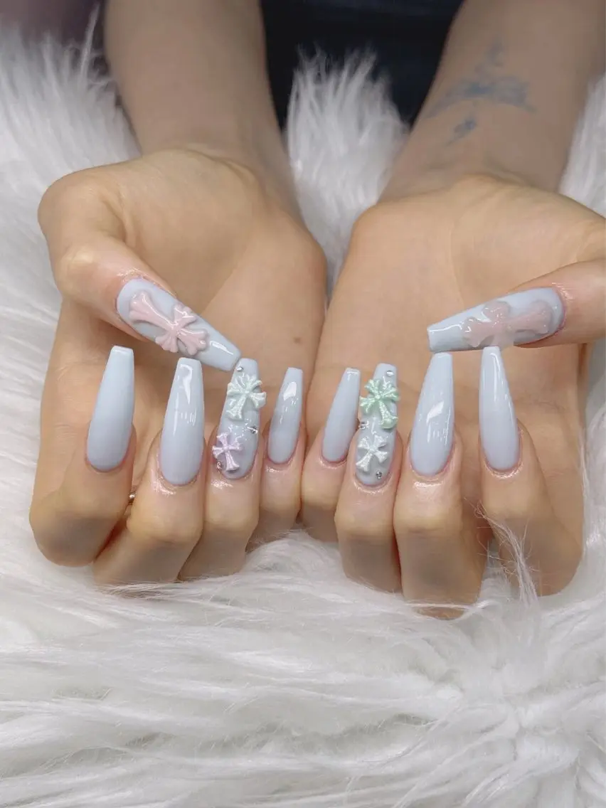 ネイル 長さ出し グラデーション 卒業式 キラキラネイル マグネットネイル ハンドネイル Lee Nailsのネイルデザイン