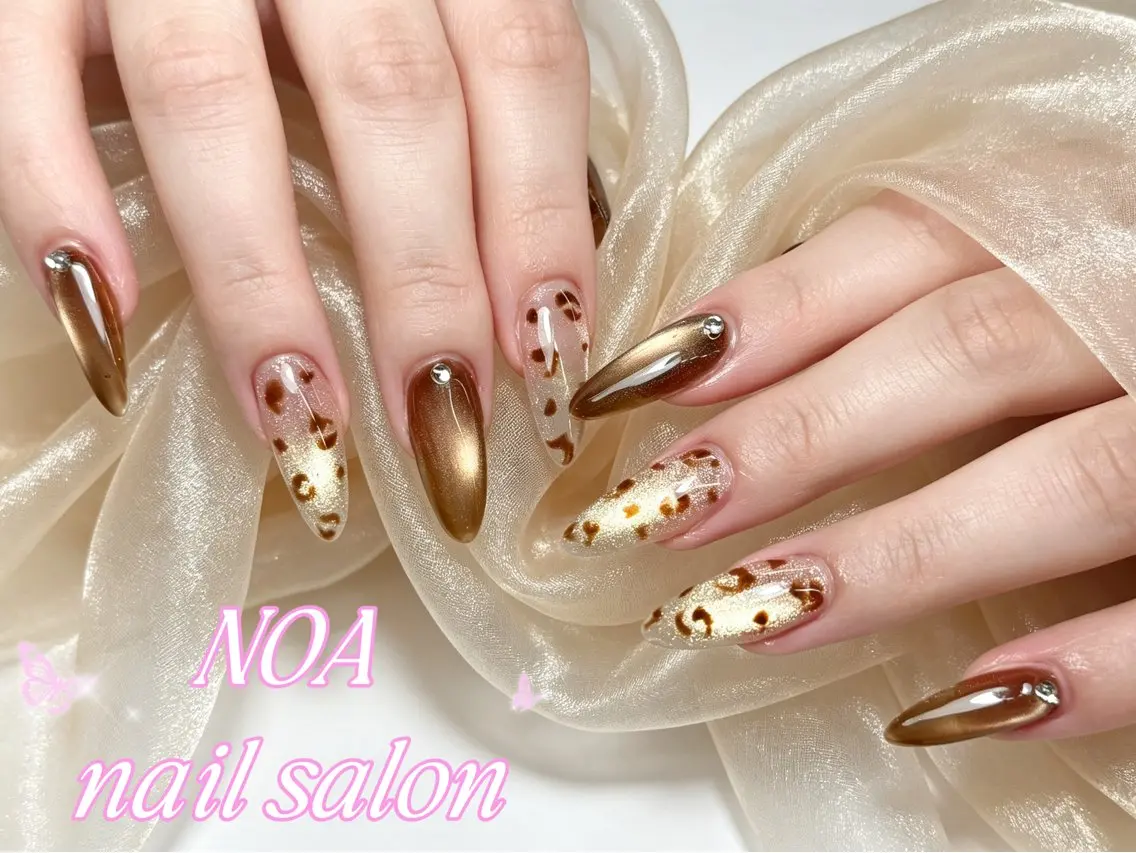 ロング 韓国風ヘア ハンドネイル Noa Nail みつきのネイルデザイン