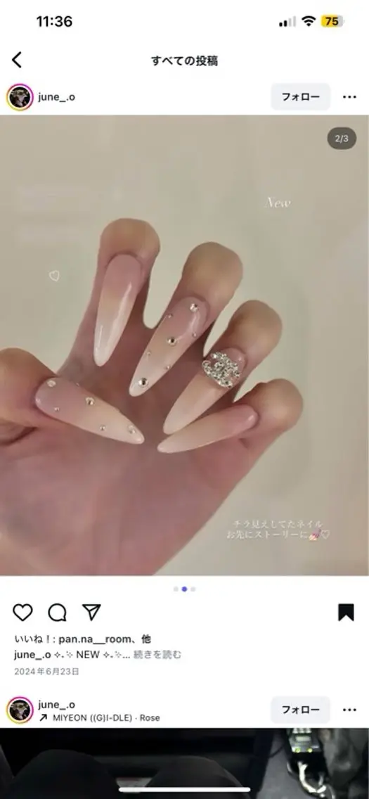 ネイル 長さ出し グラデーション キラキラネイル マグネットネイル ニュアンスネイル Lee Nails チップ長さだし専門店のネイルデザイン