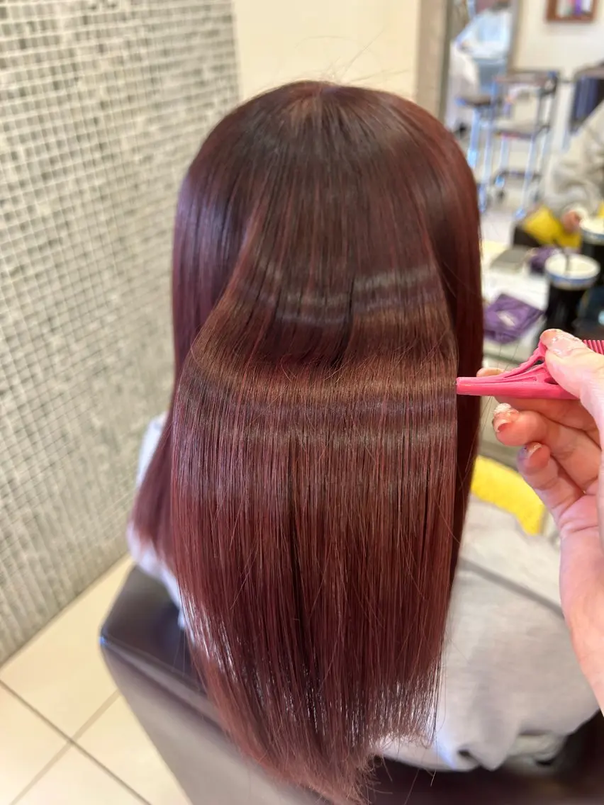 ミディアム カラー ブリーチ ハイライトカラー ハイライト トリートメント トップスタイリスト 林すずかのヘアスタイル