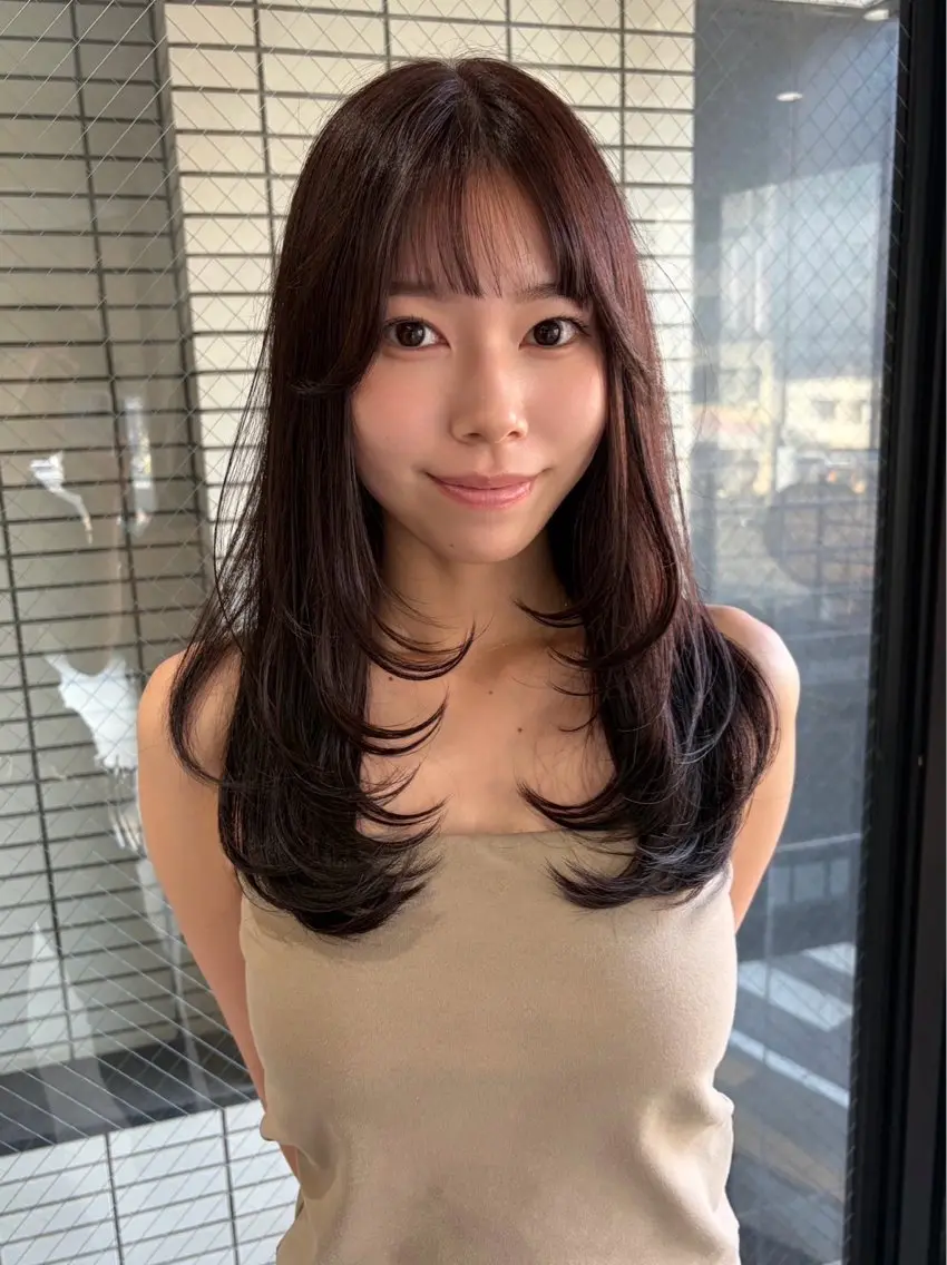 セミロング レイヤーカット カット ヘアカラー トリートメント 山浦司颯‪/ カラー/レイヤーのヘアスタイル