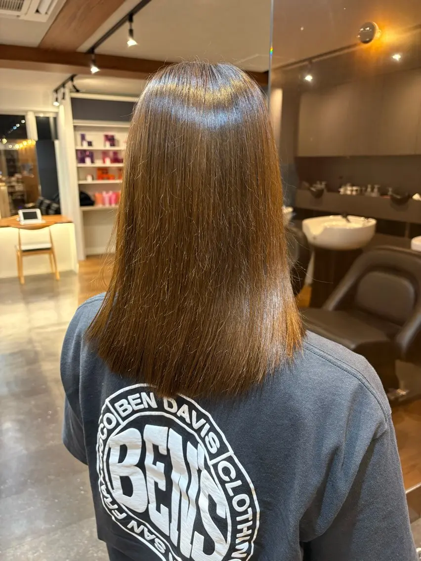 ミディアム 縮毛矯正 縮毛矯正 fifth elima/珠穏のヘアスタイル