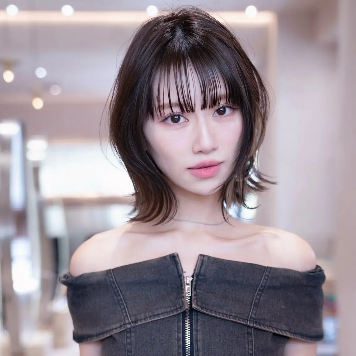 ショート カラー カット 韓国レイヤー× 透明感暗髪/nanoのヘアスタイル