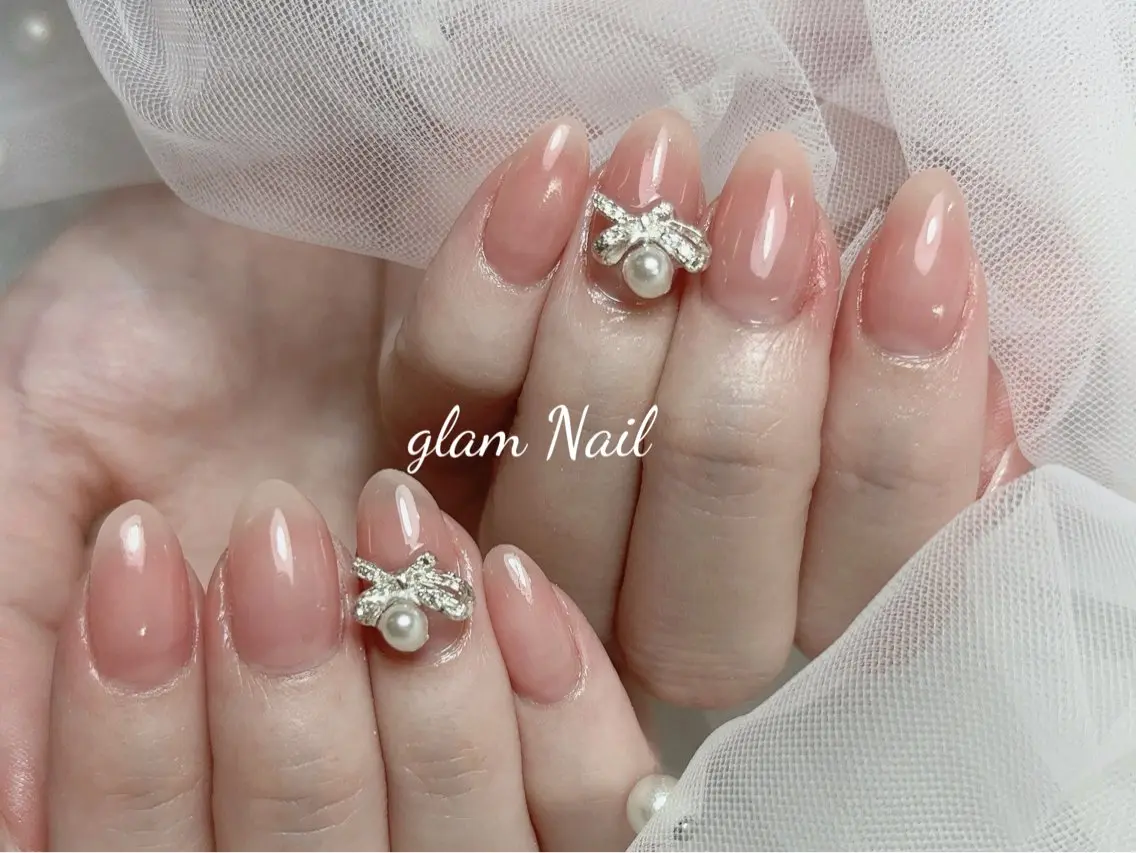 ネイル エツメ💅 長さ出し🎀デザインのネイルデザイン