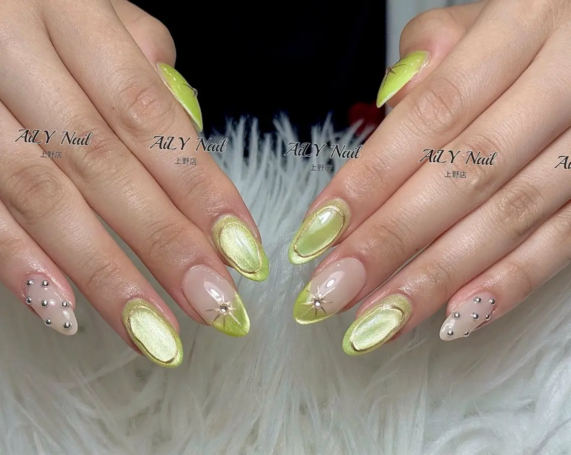 ネイル アートネイル ジェルネイル マグネットネイル ニュアンスネイル シンプルネイル ハンドネイル AiLy Nail 上野店のネイルデザイン
