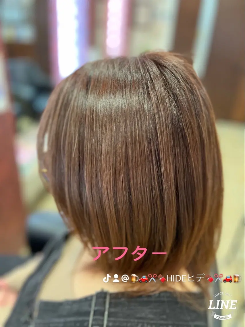 ミディアム カラー ブラウンカラー ピンクカラー ピンクブラウン 髪質改善 織田 英之のヘアスタイル