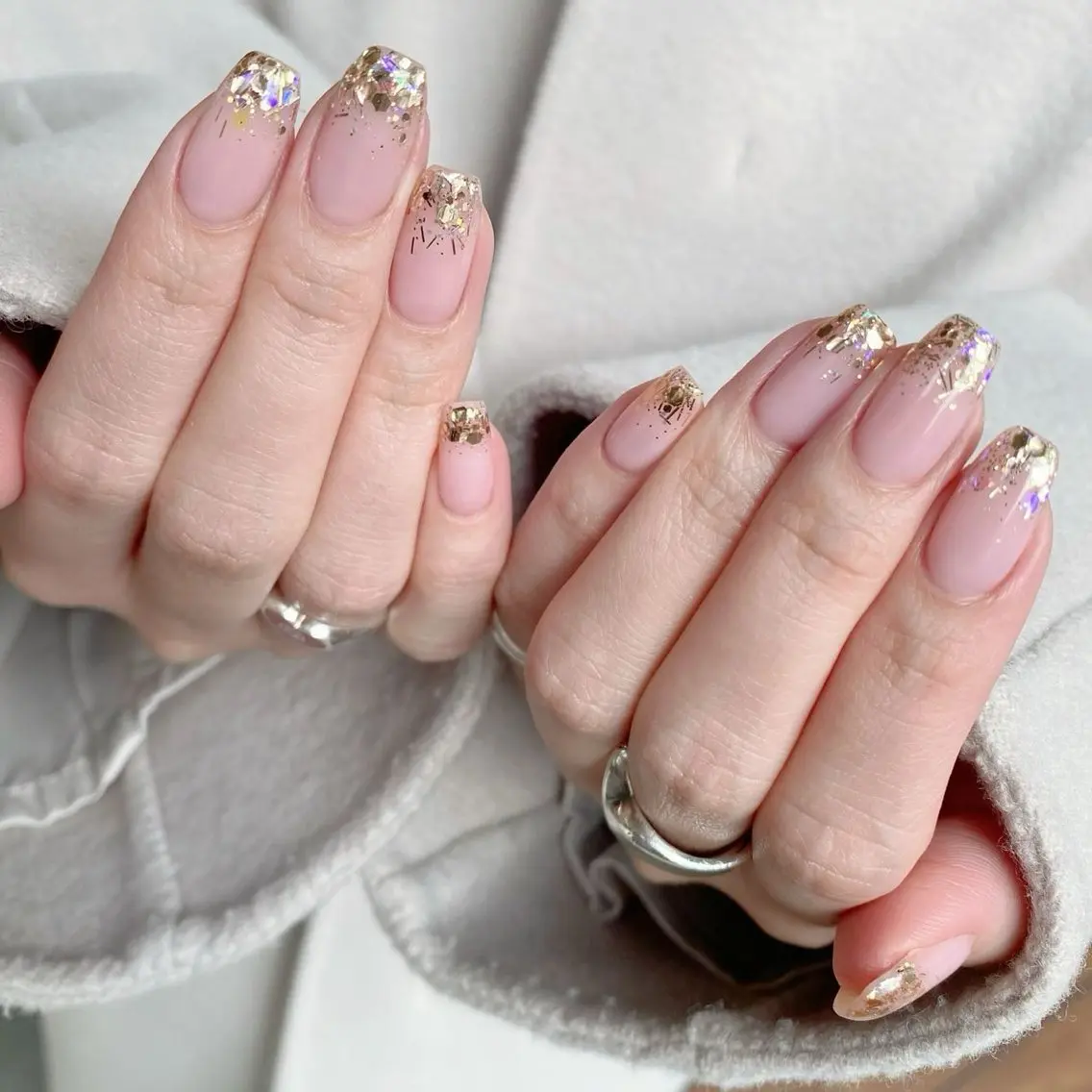 ネイル グラデーション ラメ(グリッター) ラメグラデーション ワンカラーネイル BabyYouMi nailのネイルデザイン