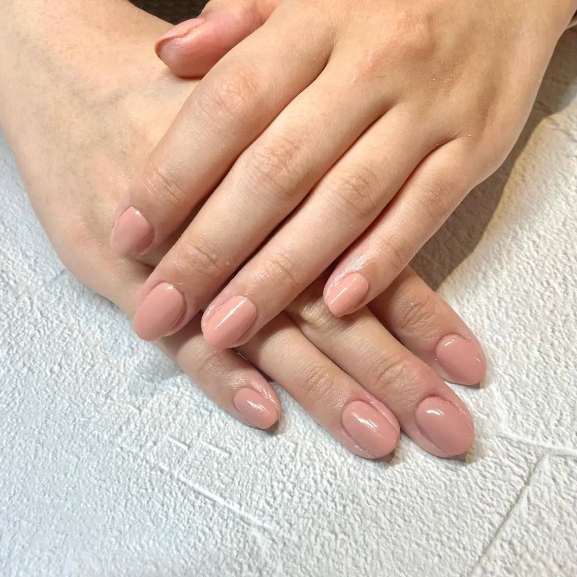 ネイル ピンク ピンクベージュ YUZUME 月島店のネイルデザイン