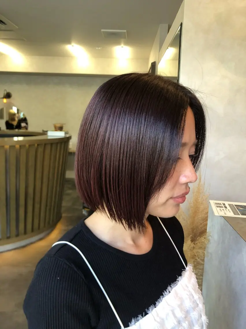 ミディアム カット 縮毛矯正 【髪質改善】 【酸性ストレート】のヘアスタイル