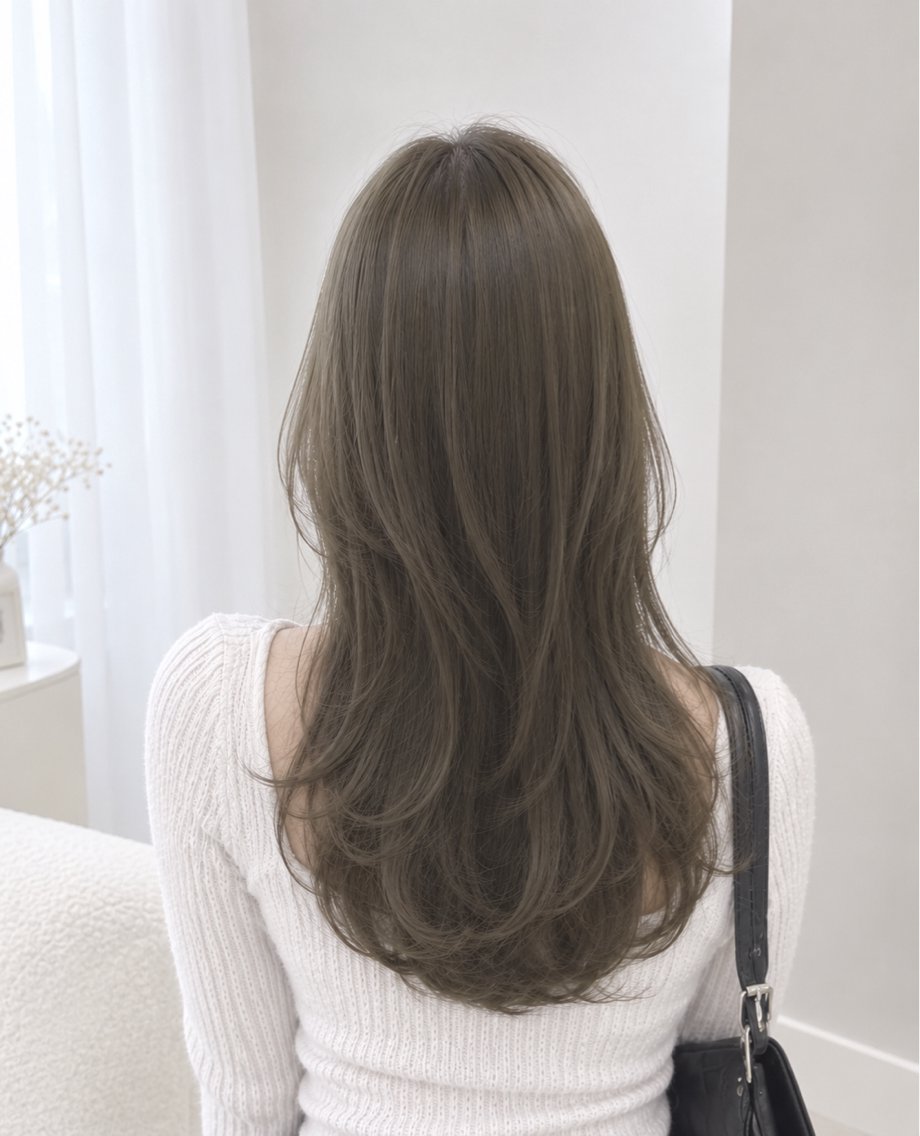 ロング ヘアカラー 湯浅 風希のヘアスタイル