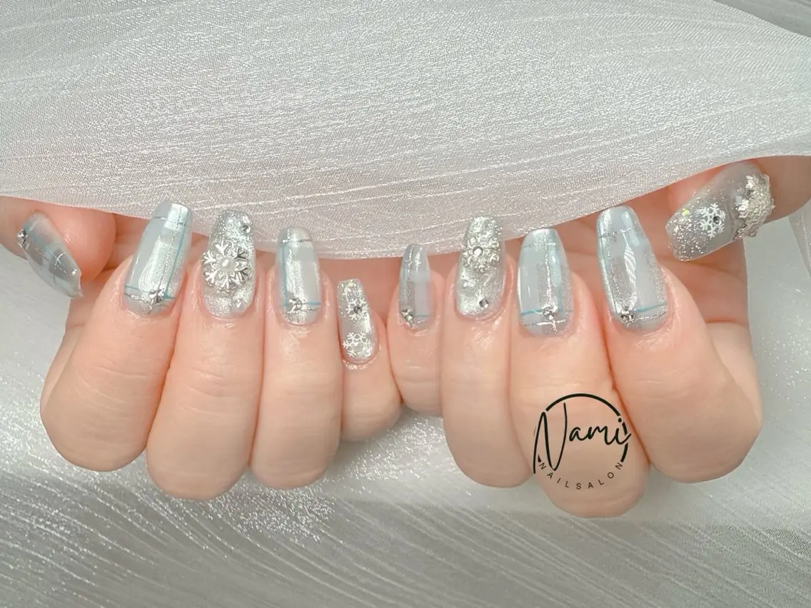 ネイル ガーリー 韓国ネイル ロングネイル 持ち込み ハンドネイル Nami nail salonのネイルデザイン