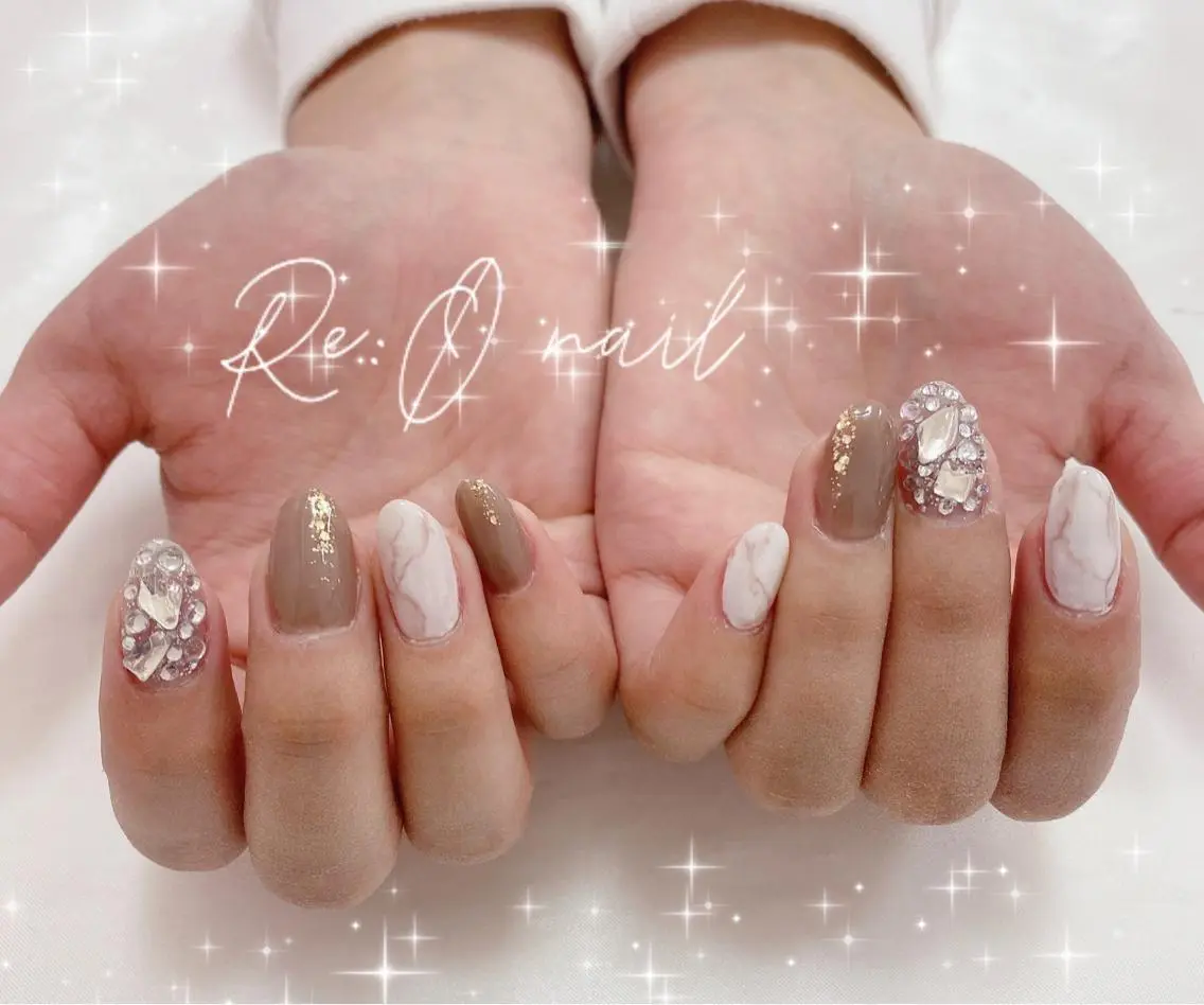ネイル 大理石ネイル(マーブル) ハンドネイル Re:Ø nail 🩵TSUJIのネイルデザイン