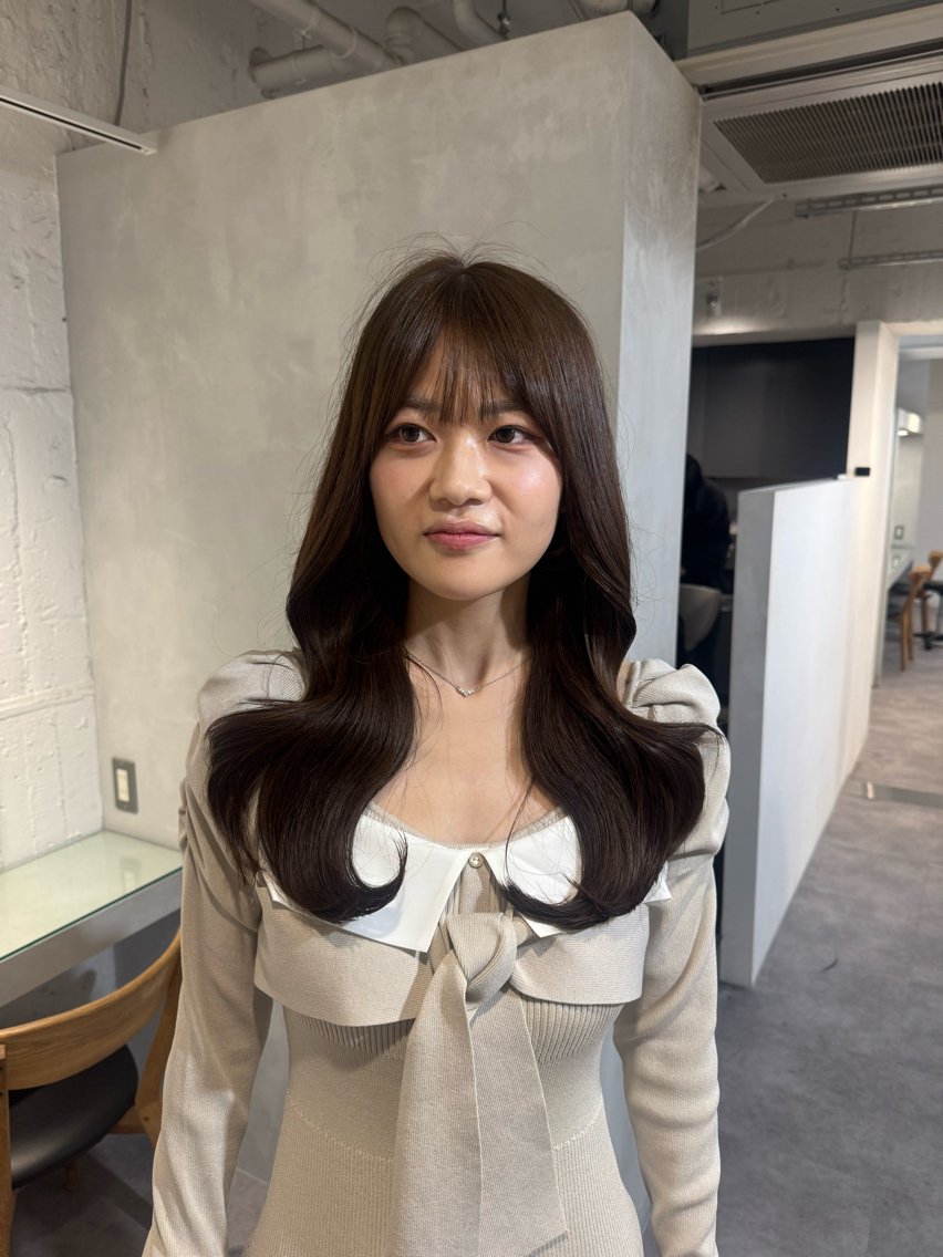 セミロング カット ヘアカラー トリートメント 100%可愛い顔周り 💓レイヤー/しずくのヘアスタイル