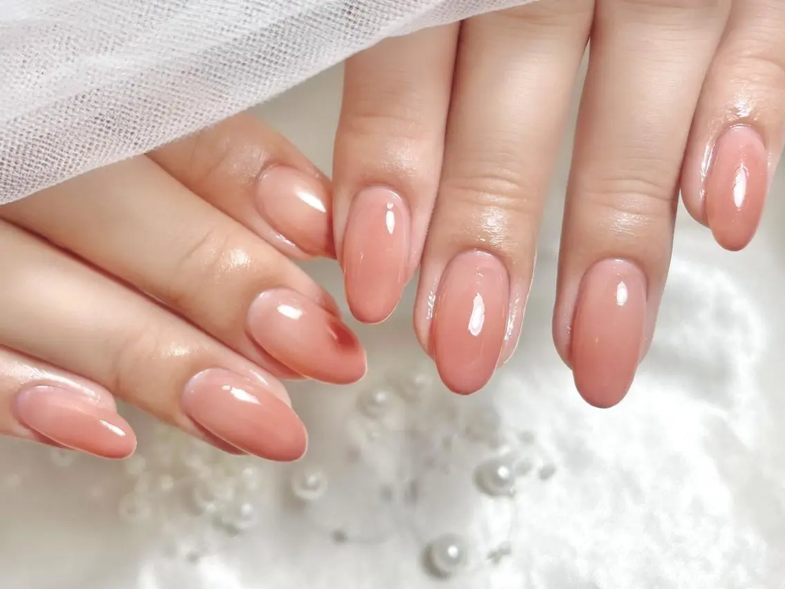 ネイル ジェルネイル グラデーション パラジェル ワンホンネイル ハンドネイル joie ange 雪菜のネイルデザイン