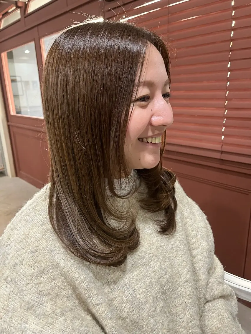 セミロング カット ヘアカラー トリートメント 阪急塚口駅徒歩5分 PENNY🌼のヘアスタイル