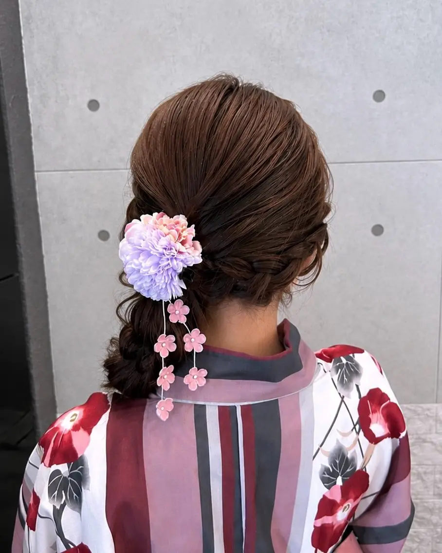 ロング 着付け EARTH平塚 🎀白石 りおん🤍のヘアスタイル