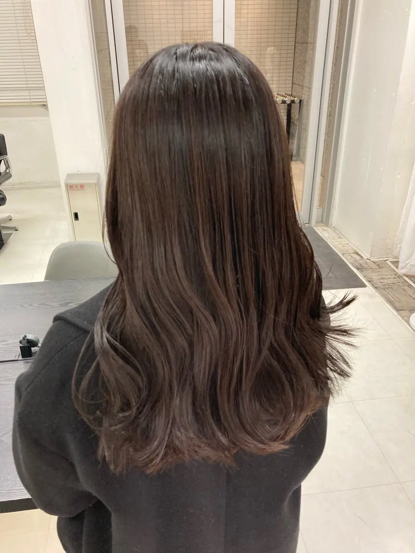 ロング カラー カット ヘアカラー トリートメント 💖ブリーチなし透明 感💖ASAHIのヘアスタイル