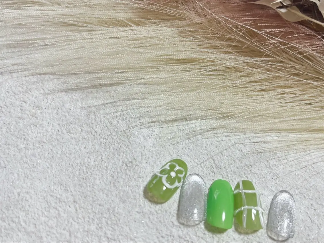 ネイル ジェルネイル メンズネイル パラジェル 春ネイル ワンホンネイル kiki nail たまプラーザのネイルデザイン