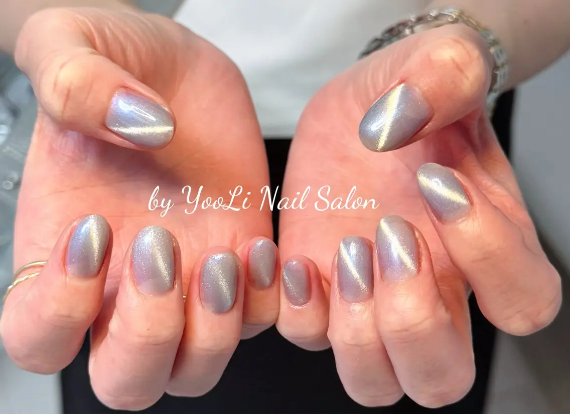 ネイル アートネイル オーロラネイル チークネイル フレンチネイル ガラスフレンチ ハンドネイル 🎀🎀YooLi Nail Salonのネイルデザイン