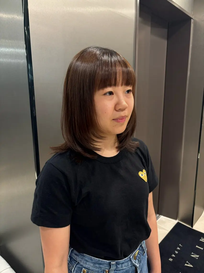 ミディアム 大森 万紘のヘアスタイル