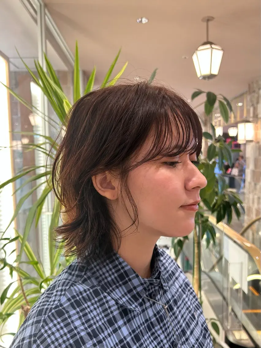 ショート オレンジブラウン ボブ chico .のヘアスタイル